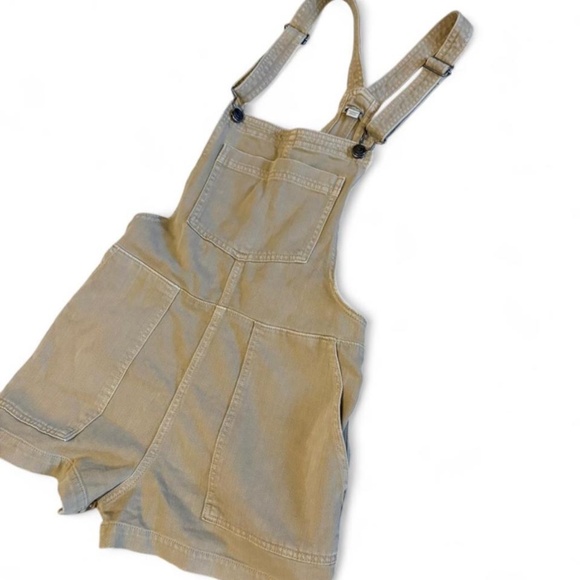 Aerie Khaki Soft Summer Denim Overalls Size Small - Picture 2 of 5